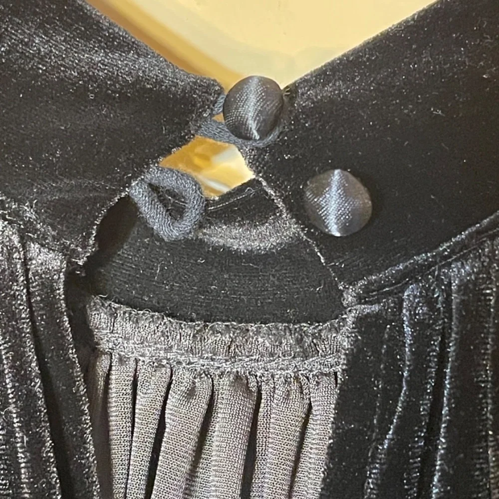 Free People Black Velvet Lace Top